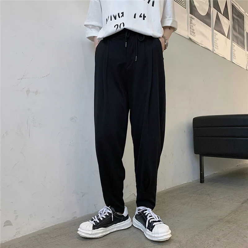 

Men's Casual Pants Harlan Pants Sweatpants Small Foot Pants Summer New Solid Color Elastic Band Waist Low Grade Design Fashion