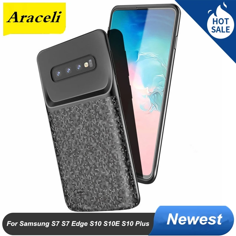 Чехол для аккумулятора Samsung Galaxy S7 Edge S10 S10E Plus мягкий внешний аккумулятор с зажимом