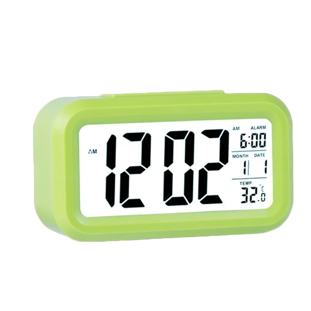 $US $7.21  Desk Clock LCD Digital Smart Alarm Clock Silent Snooze Backlight Temperature Display Clock Home Off