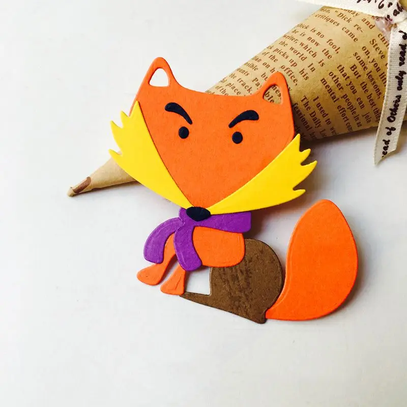 Fox Metal Cutting Dies Stencil DIY Scrapbooking Album Stamp Paper Card Embossing Craft Decor