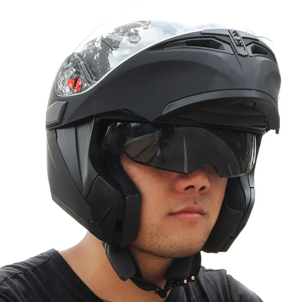 

Fashion Visor Exposing Double Lens Face Motorcycle Helmet Winter Open Face Racing Helmets Motocross Face Protector