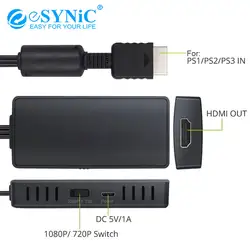 ESYNiC для PS к конвертеру HDMI адаптер с HD Соединительный кабель для PS1/2/3 Plug & Play Поддержка 1080P 720 Подходит HD ТВ, монитор HDMI