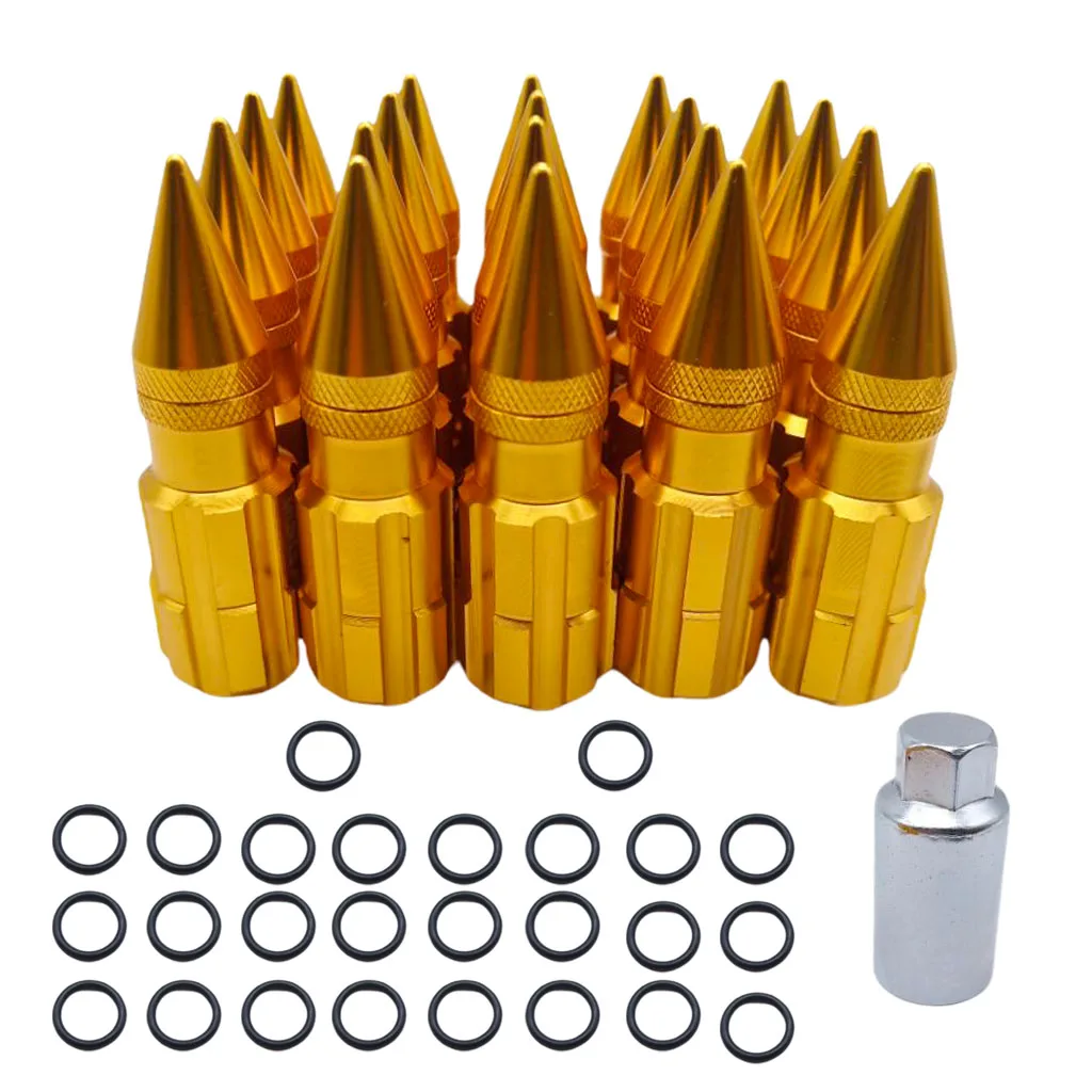 Гоночные алюминиевые стопорные гайки с шипами 20 шт 12x1,5 W/Key Golden