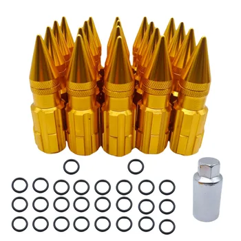 

Racing Aluminum Lock Lug Nuts With Spikes 20pcs 12x1.5 W/Key Golden