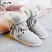 Новейшие женские зимние ботинки в австралийском стиле г. Натуральная овчина натуральная шерсть женская обувь высокого качества пять цветов