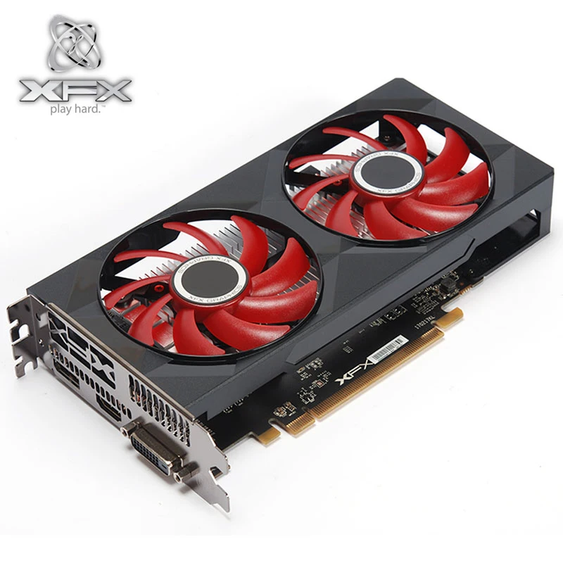 XFX видеокарта RX 560 4 Гб 128 бит GDDR5 видеокарты для AMD RX 500 серии VGA RX560 4 Гб DisplayPort HDMI DVI 7000 МГц Б/у