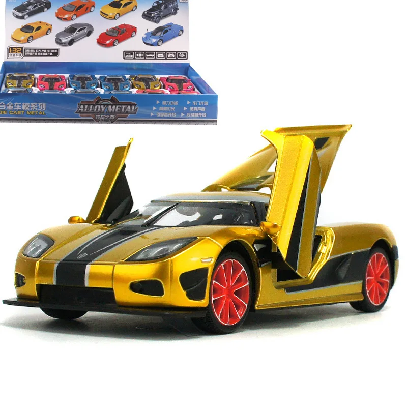 

Cai li xin 1: 32 Sports Car Alloy Sound And Light Warrior Car Model a Key Door Opening CHILDREN'S Toy 53103 Non-Packaging