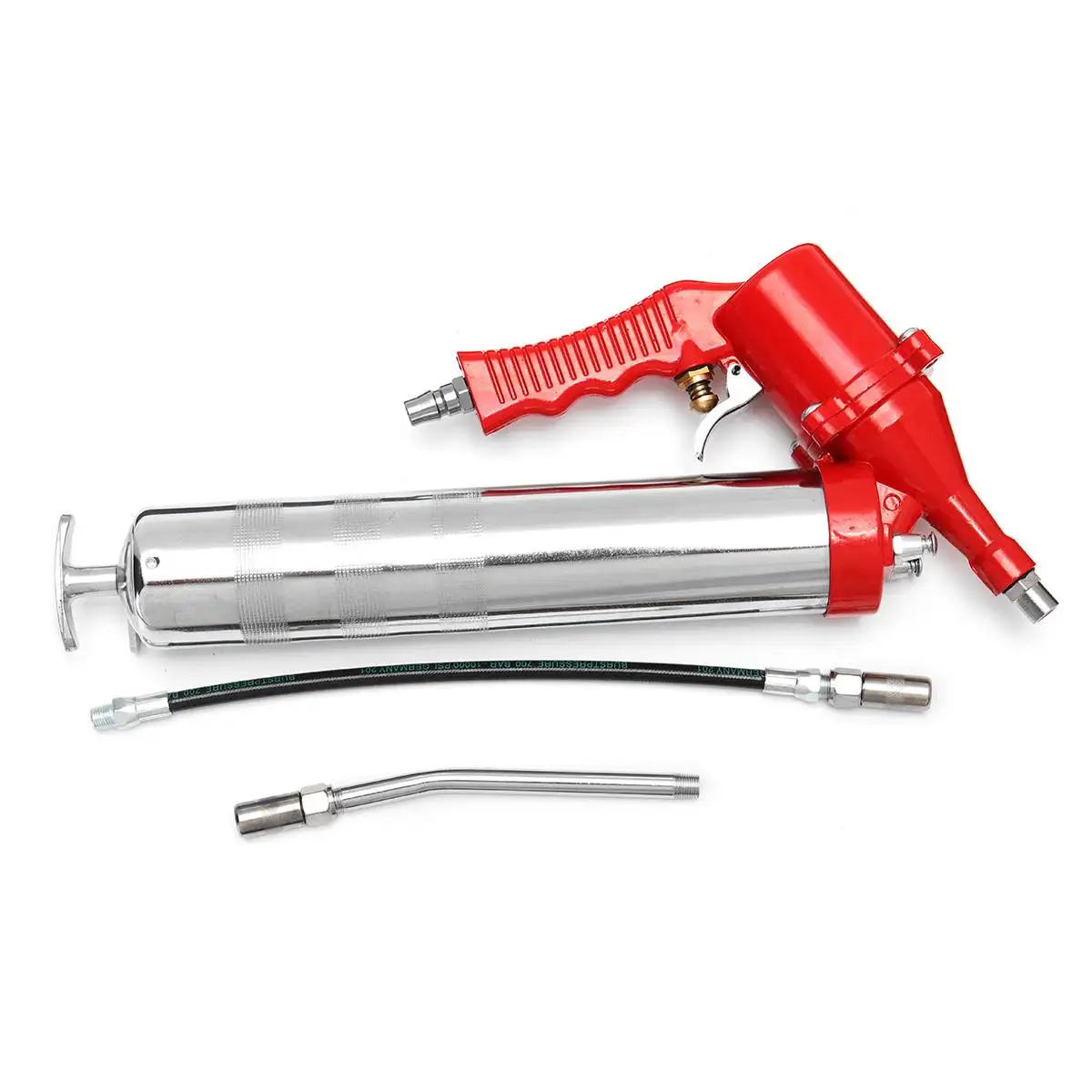 

Hot New 1Set Car Manual One Hand Grip Air Mini Pneumatic Compressor Pump Grease Tith Pipe Tupe Hose For Gun Red For SUV Truck