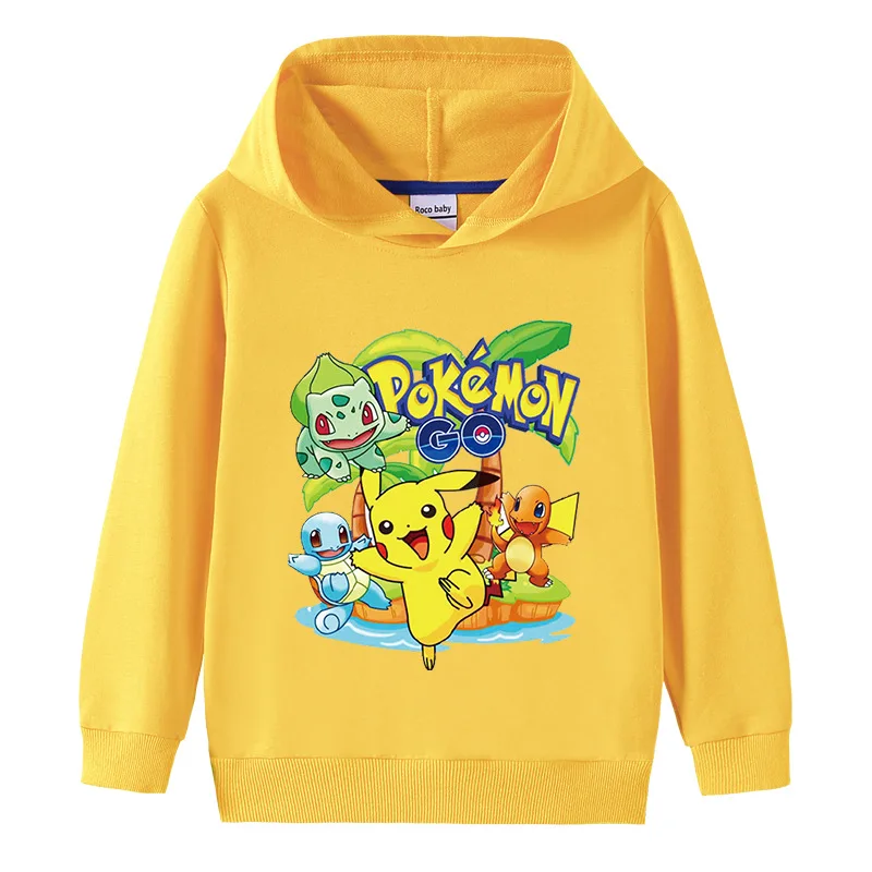 

Pikachu Children 3D Hooded Sweatshirt Boys Girls Cartoon Autumn Winter Print Clothing Autumn Sweat Shirt Fashion Anime Sweater