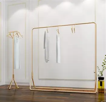 

Clothing store new display rack wedding display rack men and women clothes floor hanger Nakajima bedroom side rack 002