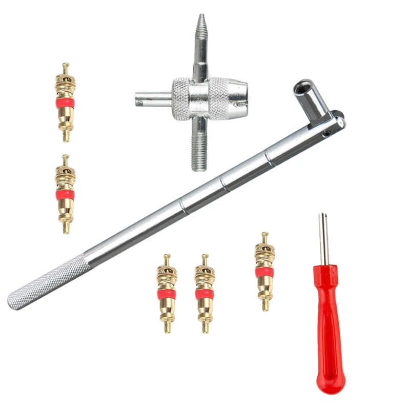 

9Pcs/set Valve Stem Puller Tools Four-in-one Bicycle Mountain Bike Replacement