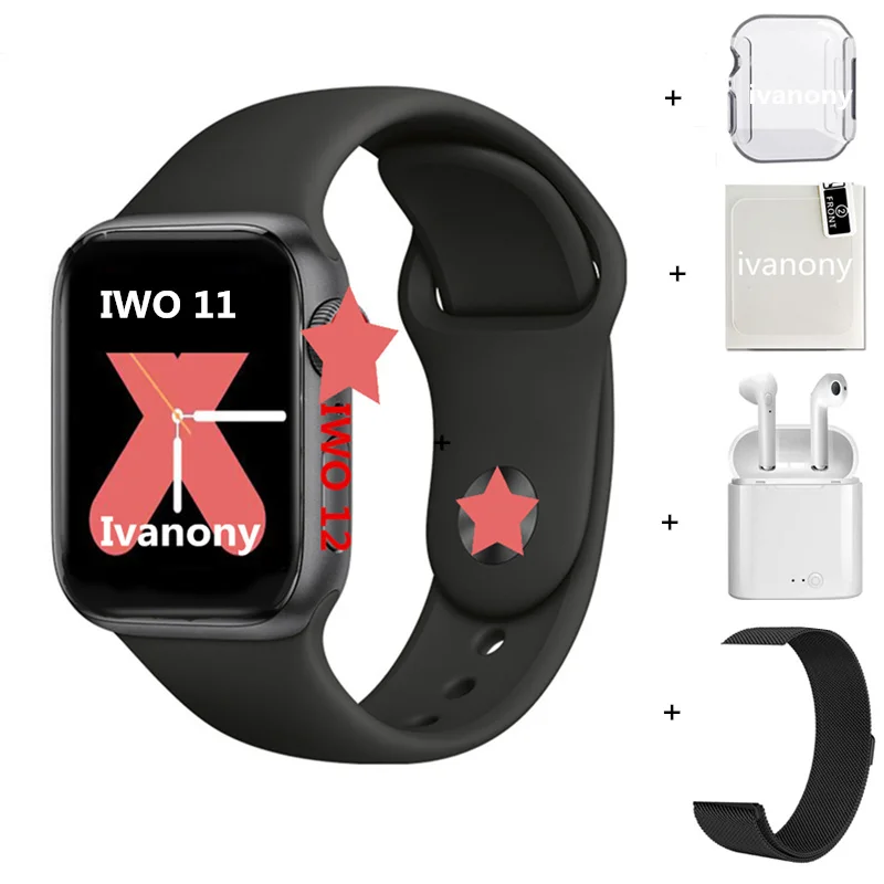 Часы SmartWatch IWO 12 Series 5 IWO12 Pro умные часы 1:1 44 мм часы 5 W55M W55 ЭКГ монитор сердечного ритма Поддержка Siri Управление часы - Цвет: C