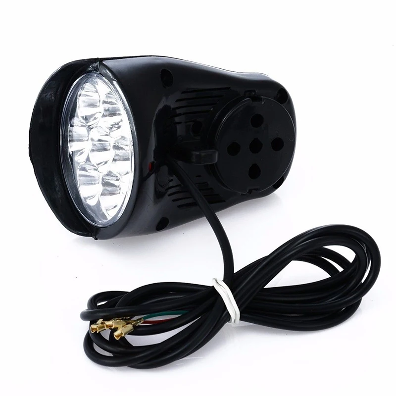 

7-LED Bike Light Electric Scooter Lamp Headlight Lamp 100lm+Horn Spare Fitting Safety Warning Night Light Bike Decoration