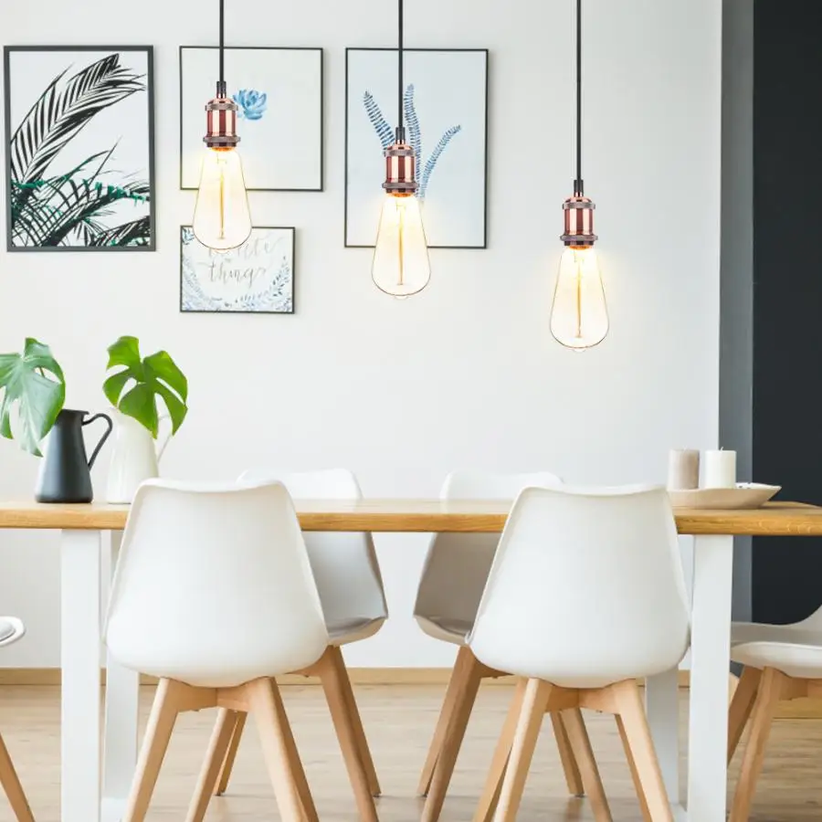 

AC 85-265V LED Vintage Indoor E27 Iron Hanging Light Pendant Lamp For Living Room Without Bulb