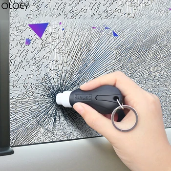 

Auto Emergency Escape Broken Rescue Tool Car Safety Hammer Key Ring Chain Knife Life Saving Seat Belt Cutter Break Window Glass