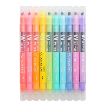 

10 Colors/set Erasable Candy Color Highlighter Cute Double Headed Fluorescent Pen Drawing Marker Pen Stationery school supplies