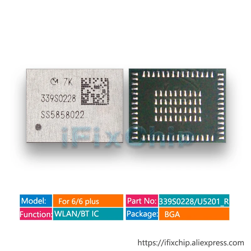 

5pcs/lot U5201_RF For iPhone 6/6 Plus 339S0228 WLAN/BT Wi-Fi high temperature wifi Module IC chip