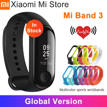 

Global Version Xiaomi Mi Band 3 Smart Wristband Fitness Bracelet Big Touch Screen OLED Heart Rate Time For Redmi Note 9 Pro