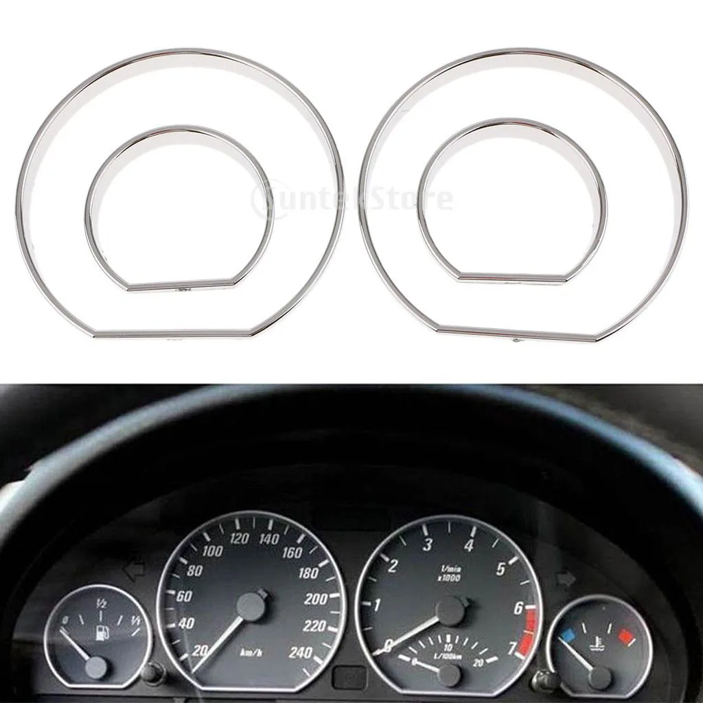 Chrome Gauge Dash Dial Rings Bezel Trim Speedometer AC M-Tech For BMW E46 M3