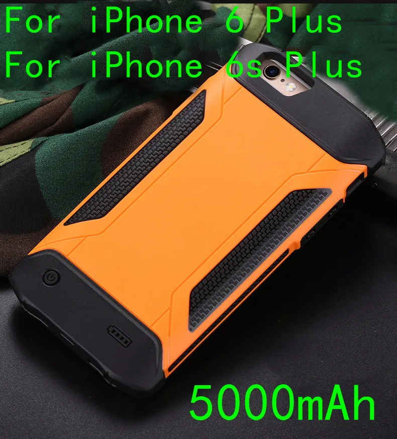 4000/5000 мАч тонкая батарея зарядное устройство чехол для iPhone 7 8 6 6S Plus power Bank ультра тонкий внешний резервный противоударный Аккумулятор Чехол - Цвет: I6P-Orange
