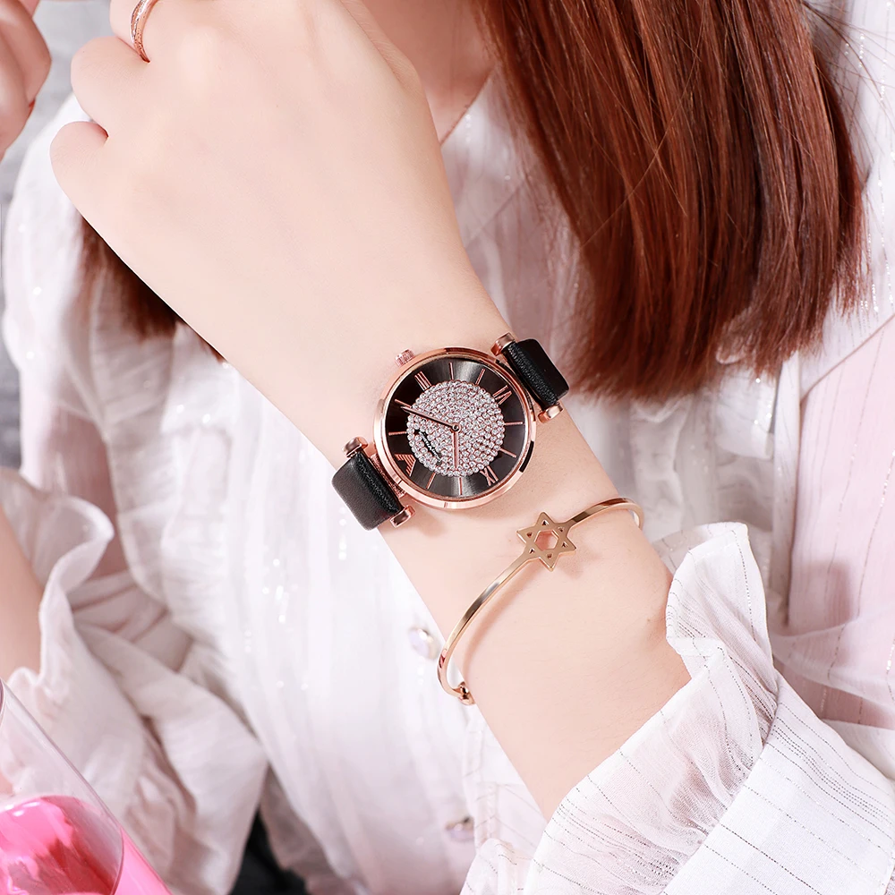 

Starry Sky Luxury 2019 Stardust Women Watches Fashion Ladies Watches Leather Women's Quartz Wristwatch Watchproof reloj mujer