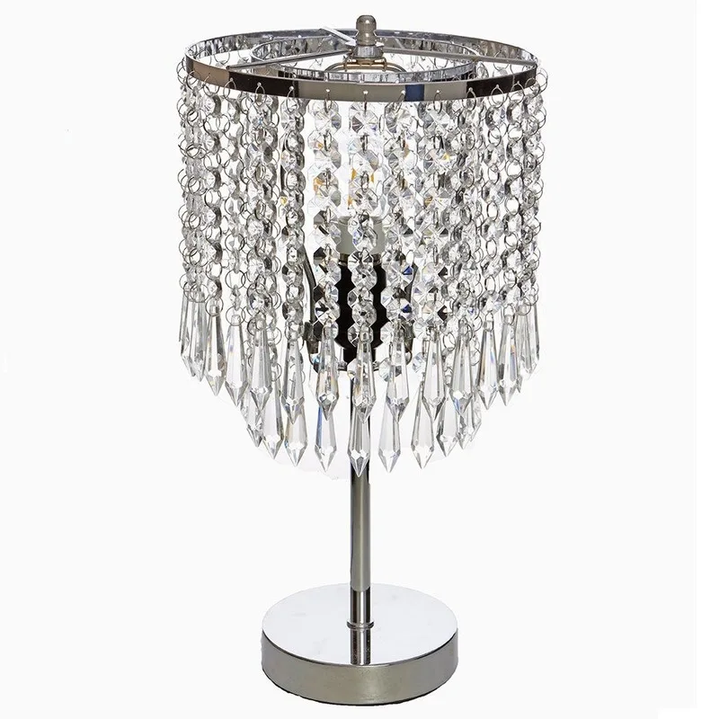 Led Iron Crystal Bedside Table Lamp For Living Room Loft Personal Office Dressing Table Home