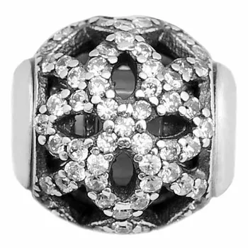 

Top Quality 925 Sterling Silver Bead Exchanging Flower APPRECIATION With Clear CZ Charm Fit ESSENCE Bracelet Diy Jewelry