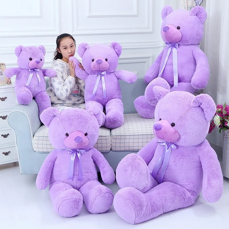 

Gift Lavender Teddy Bear Plush Doll Cute Ribbon Bear Toy Birthday Gift Bear Hug