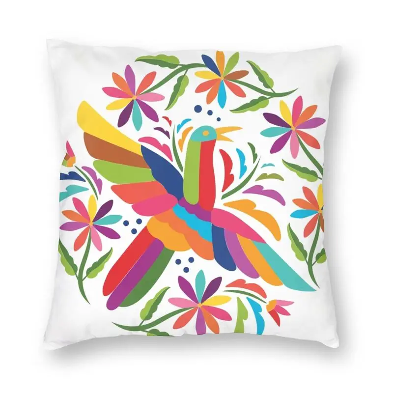 

Mexican Art Folk Otomi Flying Bird Pillow Case Home Decor Fashion Flowers Animal Sofa Cover Outdoor Cushions Square Pillowcase