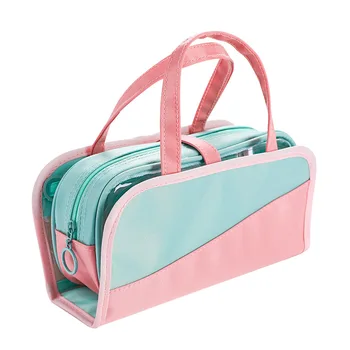 

Kaba Bear Pen Pounch Simple Female Student Large Capacity Stationery Box Creative Small Fresh Pencil Case Girl Stationery Bags