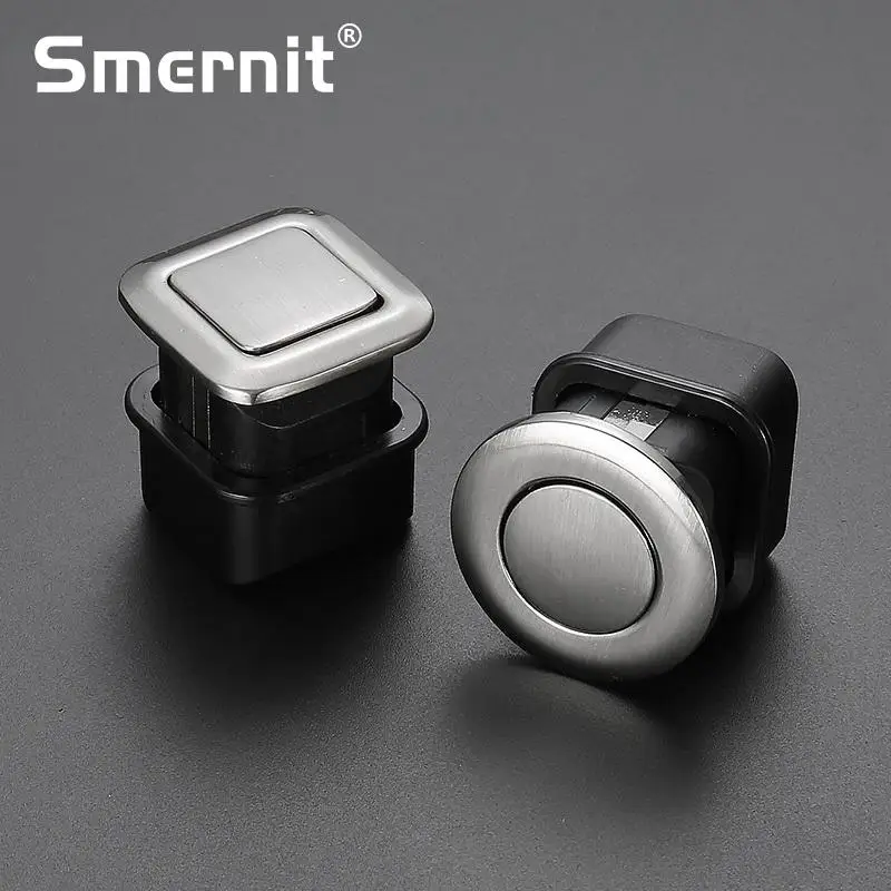 

1pc Silver Hidden Door Handles Spring Drawer Pulls Knob Invisibility Kitchen Cabinet Handles and Knobs Embedded Furniture Handle