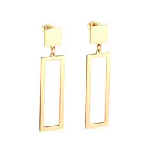 LUXUKISSKIDS Korean Statement Square 316L Stainless Steel Drop Jewelry Earrings Set For Women Party Gift Gold/Silver Earrings
