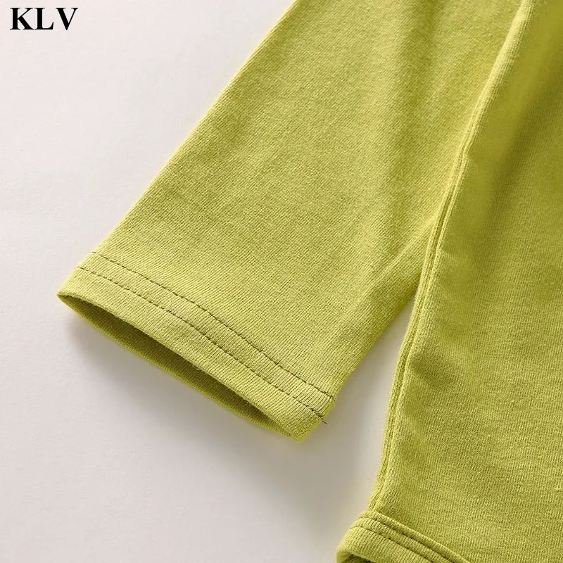 KLV одежда из 3 предметов для маленьких девочек, комбинезон с длинными рукавами и оборками с буквенным принтом+ штаны с цветочным принтом+ повязка на голову, Одежда для новорожденных 0-18 месяцев