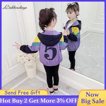 

2019 Children'S Jacket Girl Spring Hooded Zip Trench Coat Toddler Baby Jacket Children Waterproof Print Outdoor Hoodie Jacket