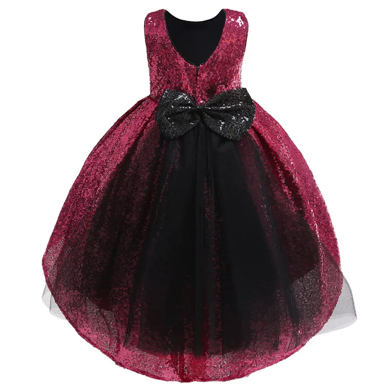 Платье для девочек возрастом от 3 до 10 лет летнее платье с блестками и цветами для маленьких девочек праздничное платье принцессы высокого качества Детские вечерние хлопковые платья для девочек