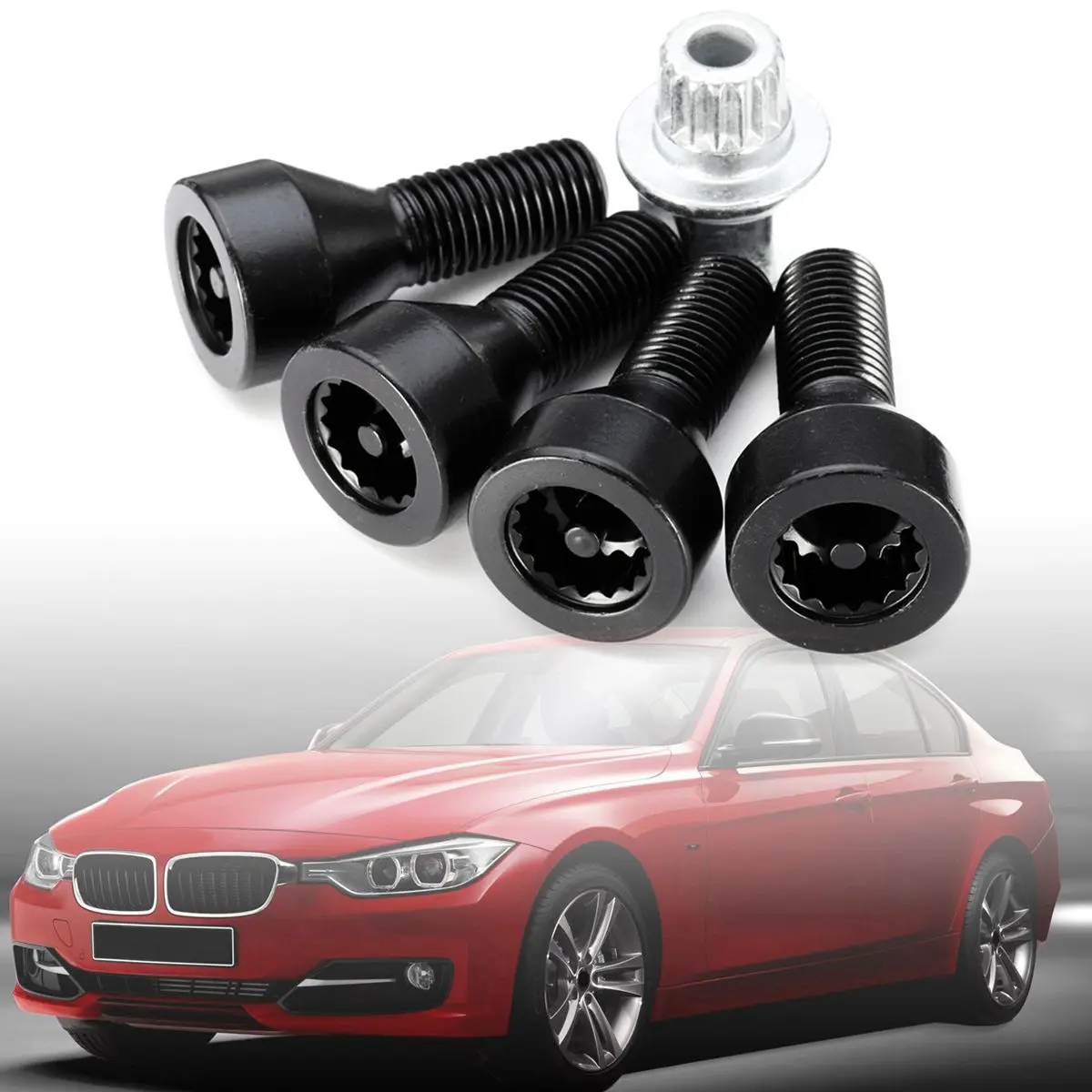 Комплект Колесных замков черные болты для BMW 128i 135i 318i 323i 325i 328i 330i 335i 525i 528i 530i 535i 540i