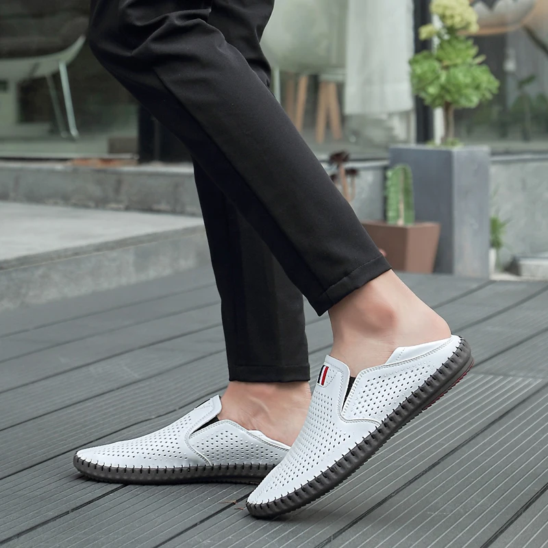 Casual Shoes Leather Shoes Men's Summer Mocassins Leather loafers Slip-on soft casual shoes comfortable drive flats breathable