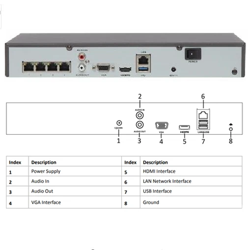 Hikvision OEM NVR DT604-H1/P4 = DS-7604NI-K1/4 P 4CH POE 8MP 4K запись для POE камеры безопасности сетевой видеорегистратор