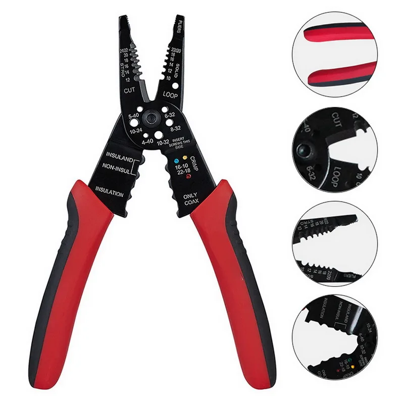 

8inch Multifunction Wire Stripper Cutter Crimper Portable Wire Stripper Knife Crimper Acutomatic Electrical Repair Tools