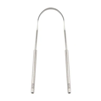 

New Tongue Scraper Stainless Steel Oral Tongue Cleaner Brush Fresh Breath Cleaning Coated Tongue Toothbrush Oral Hygiene Tools