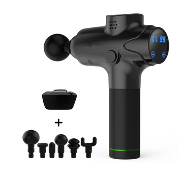 

High Frequency Massage Gun Muscle Relax Fascia Gun 6 Massage Head LCD Display Body Relaxation Electric Massager with Storage Bag