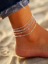  5Pcs/Set Women Beads Charm Chain Ankle Bracelet Beaded Bohemian Anklet For Women Barefoot Sandals Foot Leg Bracelet Jewelry Gift 