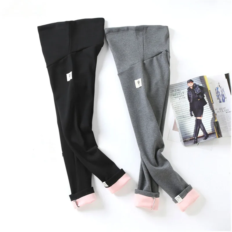 Winter Maternity Leggings Thick Adjustable Waist Velvet Line Pregnant Women Pregnancy Clothes Pants Tights Ropa Mujer Premama  (10)