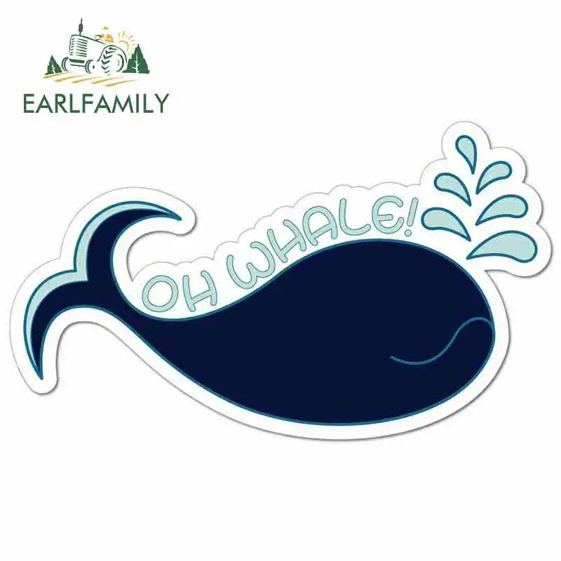 EARLFAMILY 13cm x 13cm for Oh Whale Pun Anime Funny Car Stickers RV VAN DIY Fine Decal Bumper Trunk Truck Graphics JDM Vinyl