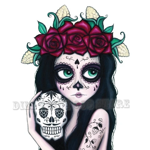 

5D DIY diamond painting Sugar skull girl Full Drill Diamond Embroidery Rhinestone Cross Stitch Mosaic Home Decor Christmas Gift