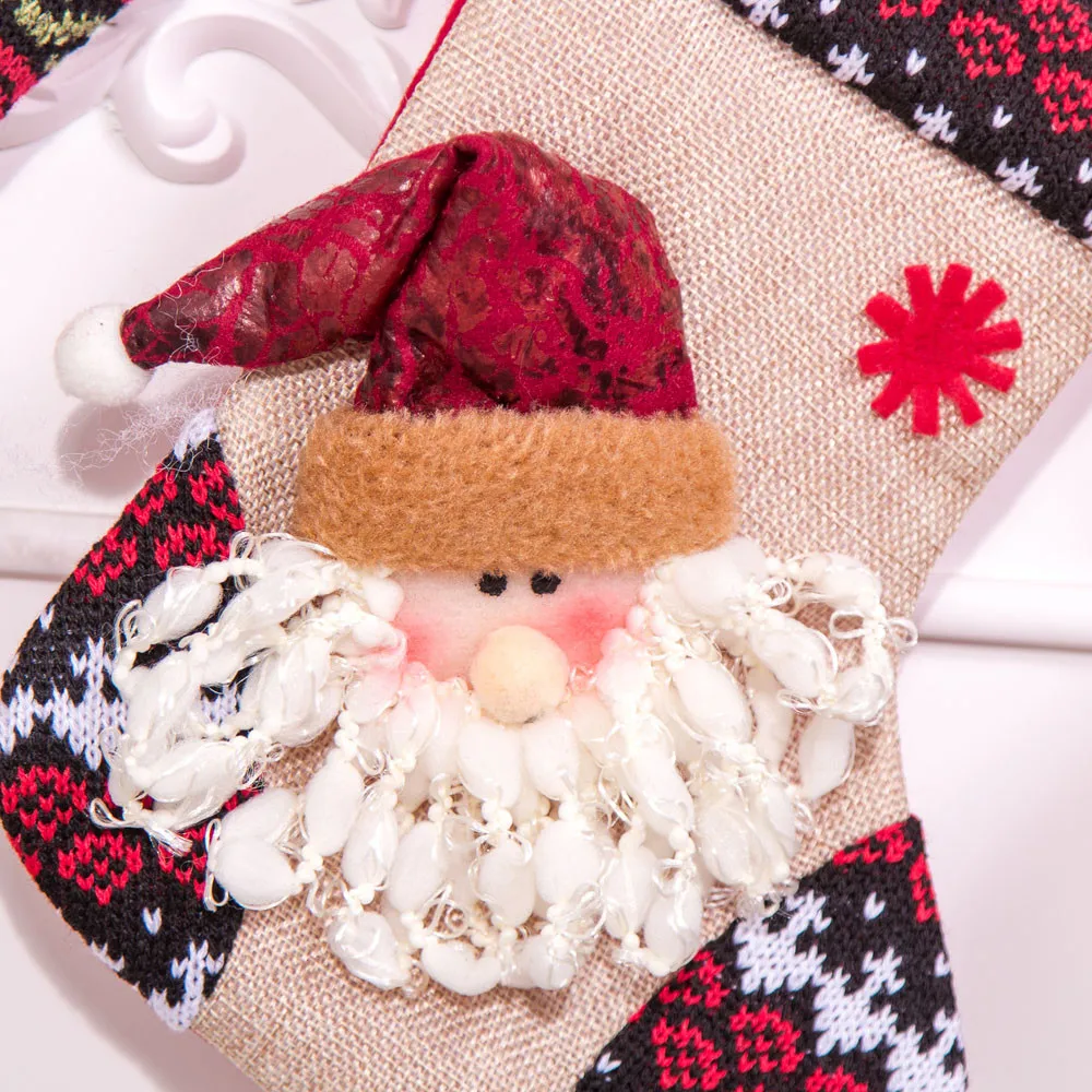 Рождественские чулки, носки с Санта-Клаусом, подарочные детские конфетные сумочки, Рождественское украшение для исполнения рождественского гимна для дома, Рождественские елочные украшения HX08