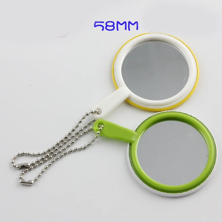 Wholesale Keychain mirror button tin badge/58mm round key chain with mirror/blanks  for lapel pins From m.
