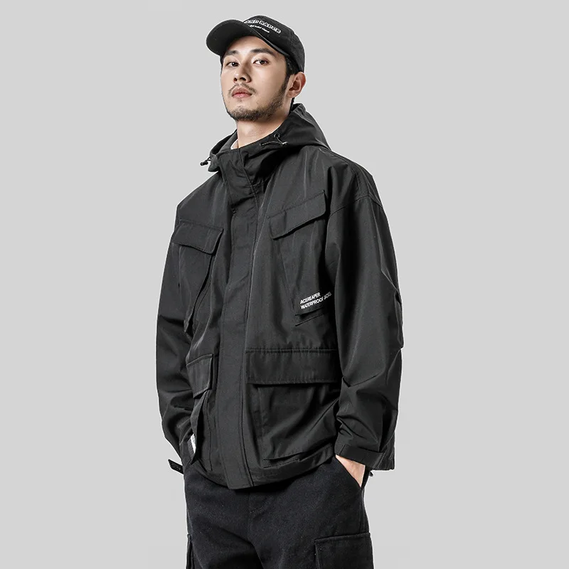 

City Where the Product 2019 Autumn Clothing New Style Fashion Hooded Cool Multi-pockets Tooling Jacket Japanese-style Coat