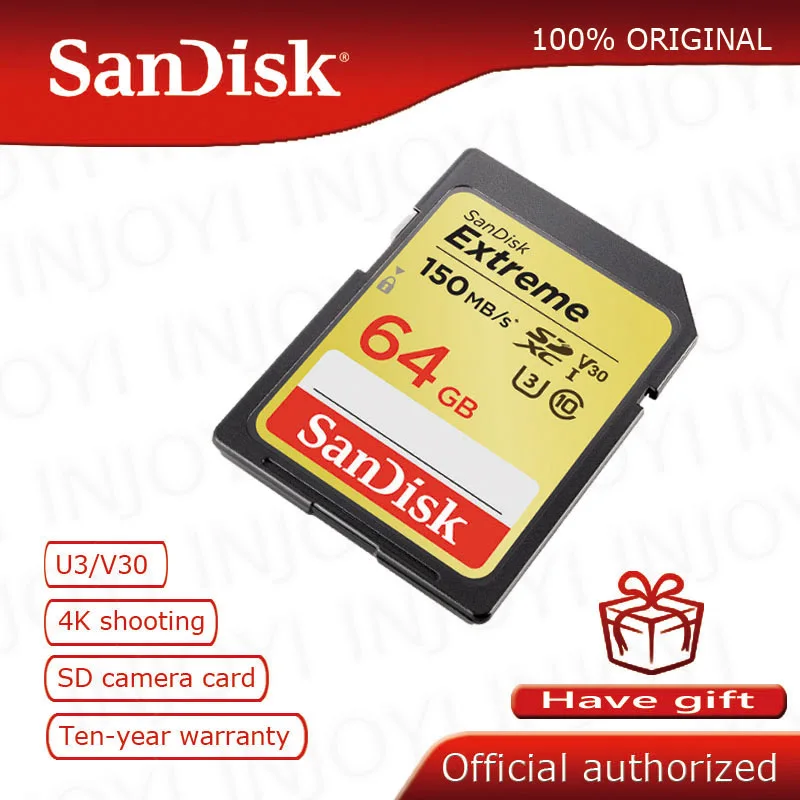 SanDisk tarjeta SD Extreme PLUS para cámaras, 100 Original, SDHC, SDXC