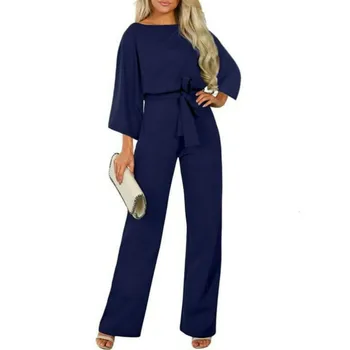 

Women Jumpsuit Autumn Casual Long Sleeve Loose Wide Leg Pants Suit Elegant Office Ladies Vintage Rompers Fashion Overall Clothes